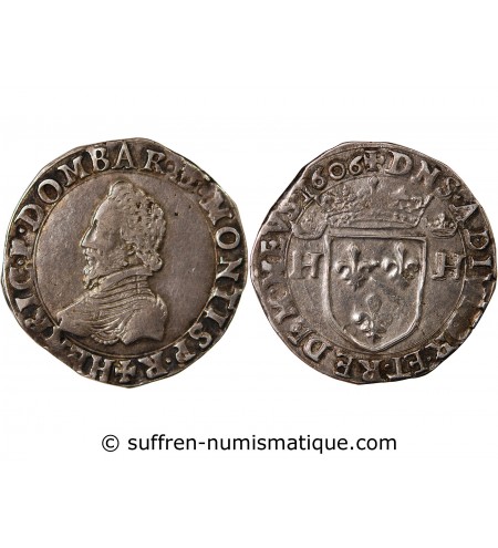 Principauté de Dombes, Henri II de Montpensier - TESTON 1606 TREVOUX
