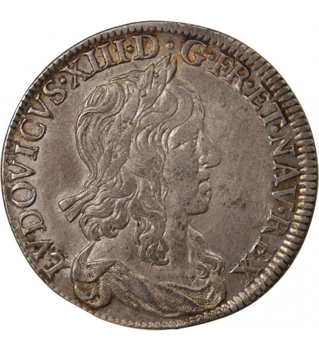 LOUIS XIII - 1/2 ECU ou 30 SOLS ARGENT 1642 A PARIS﻿