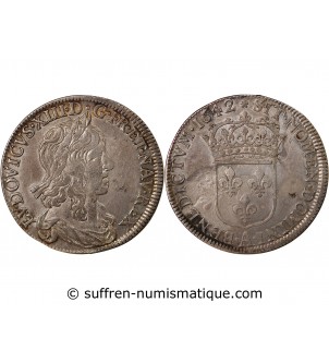 LOUIS XIII - 1/2 ECU ou 30 SOLS ARGENT 1642 A PARIS﻿