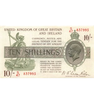 ANGLETERRE, TRESORE, Warren Fisher - 10 SHILLINGS 1922 2