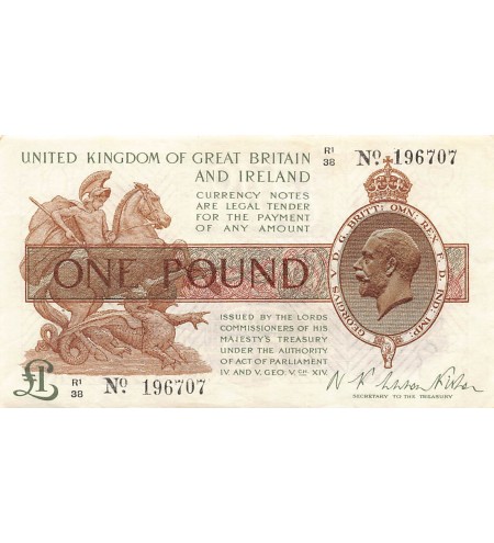 ANGLETERRE, TRESORE, Warren Fisher - 1 POUND 1922 P-359A