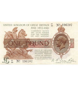 ANGLETERRE, TRESORE, Warren Fisher - 1 POUND 1922 P-359A 2