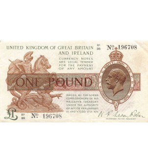 ANGLETERRE, TRESORE, Warren Fisher - 1 POUND 1922 P-359A