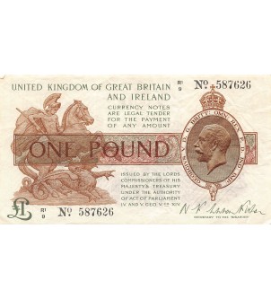 ANGLETERRE, TRESORE, Warren Fisher - 1 POUND 1922 P-359A