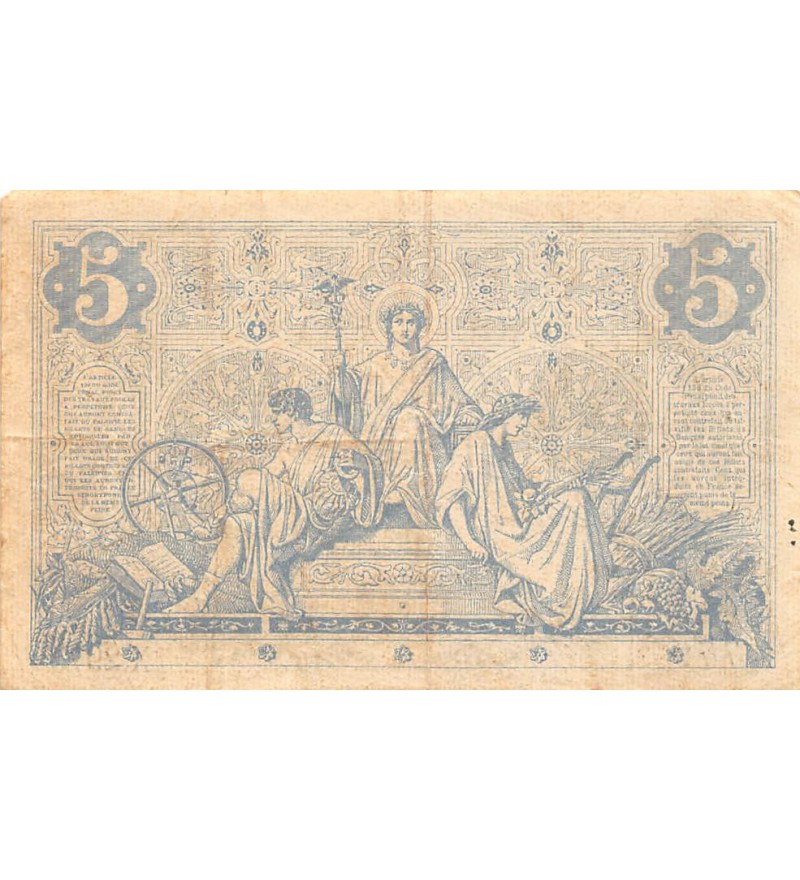 FRANCE, NOIR - 5 FRANCS 18.09.1873