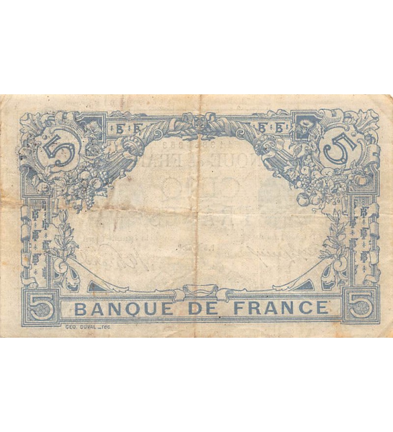 FRANCE, BLEU - 5 FRANCS 05.03.1915