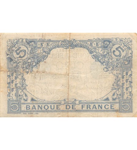 FRANCE, BLEU - 5 FRANCS 05.03.1915