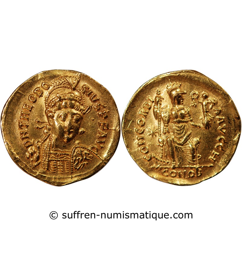 THEODOSE II - SOLIDUS OR 402 / 450 CONSTANTINOPLE