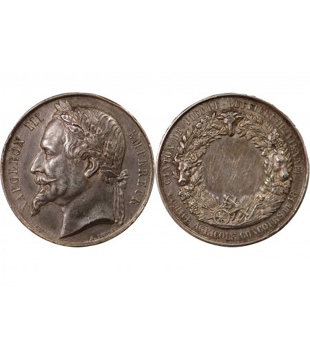 COMICE AGRICOLE, NAPOLEON III - MEDAILLE ARGENT poinçon Abeille (1860-1879)