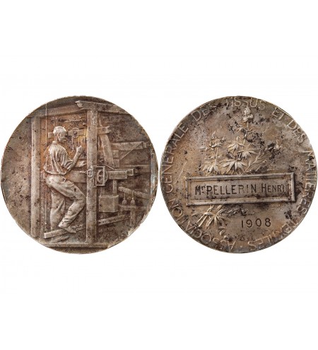 ASSOCIATION GENERALE DES TISSUS - MEDAILLE ARGENT attribuée en 1908