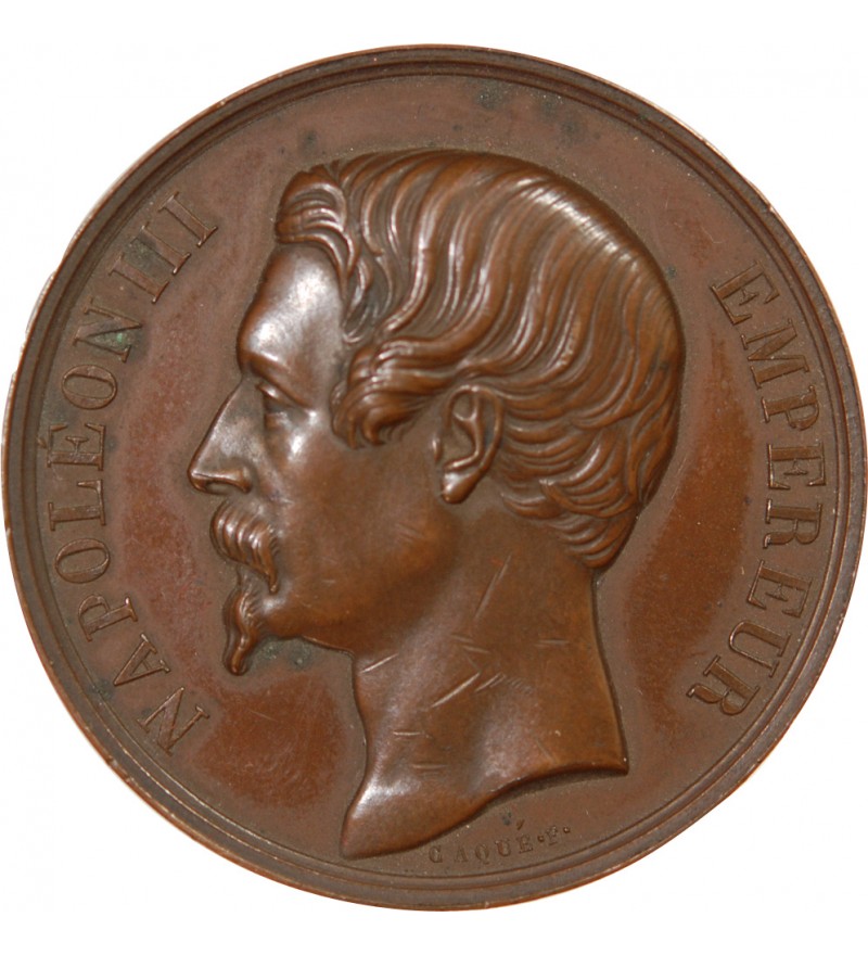 EXPOSITION D'ANGERS, NAPOLEON III - MÉDAILLE CUIVRE 1853