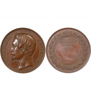 EXPOSITION D'ANGERS, NAPOLEON III - MÉDAILLE CUIVRE 1853 2