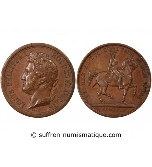 LOUIS-PHILIPPE - PETITE MEDAILLE BRONZE OFFERTE PAR L'ARMEE