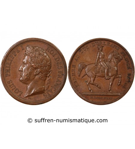 LOUIS-PHILIPPE - PETITE MEDAILLE BRONZE OFFERTE PAR L'ARMEE