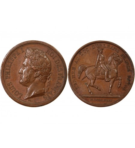 LOUIS-PHILIPPE - PETITE MEDAILLE BRONZE OFFERTE PAR L'ARMEE