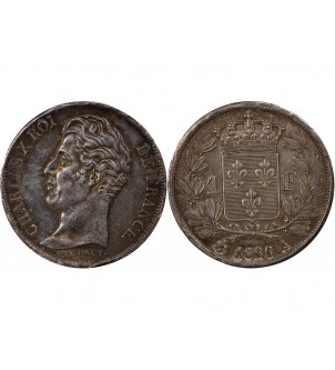 CHARLES X﻿ - 1 FRANC ARGENT 1826 A PARIS - 5 Feuilles 2