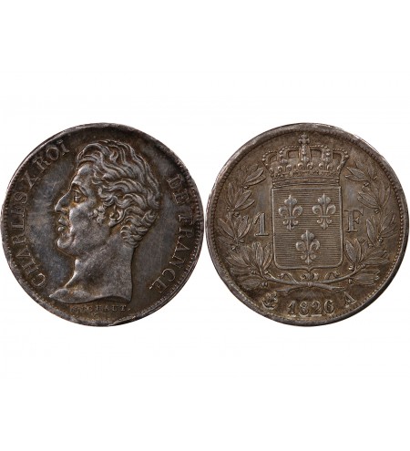CHARLES X﻿ - 1 FRANC ARGENT 1826 A PARIS - 5 Feuilles