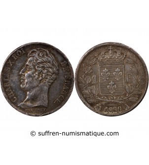 CHARLES X﻿ - 1 FRANC ARGENT 1826 A PARIS - 5 Feuilles