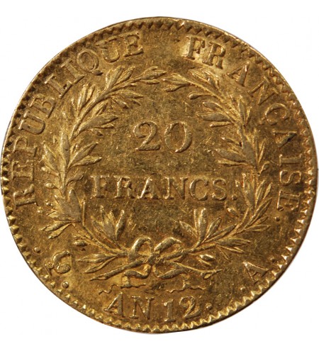 BONAPARTE 1er CONSUL﻿ - 20 FRANCS OR AN 12 A PARIS﻿