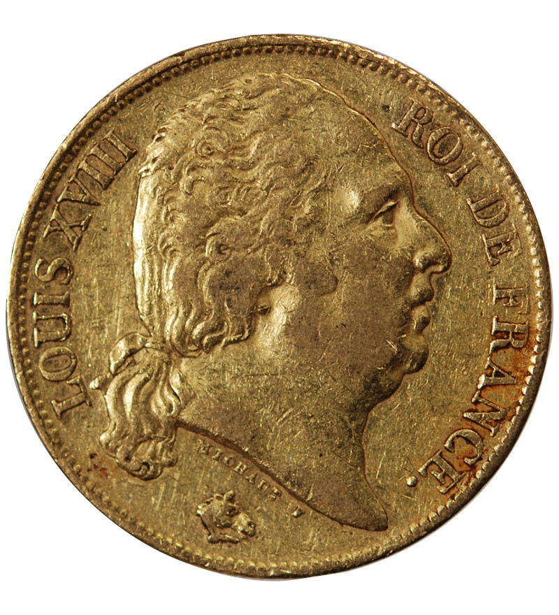 LOUIS XVIII - 20 FRANCS OR 1819 Q PERPIGNAN