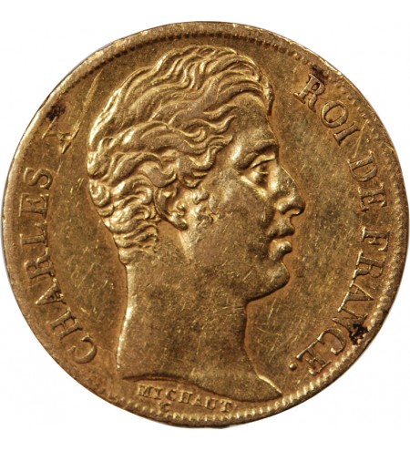 CHARLES X - 20 FRANCS OR 1828 A PARIS "4,5 Feuilles"﻿
