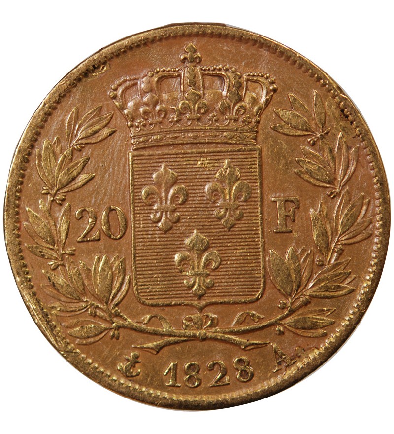 CHARLES X - 20 FRANCS OR 1828 A PARIS "4,5 Feuilles"﻿