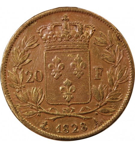 CHARLES X - 20 FRANCS OR 1828 A PARIS "4,5 Feuilles"﻿