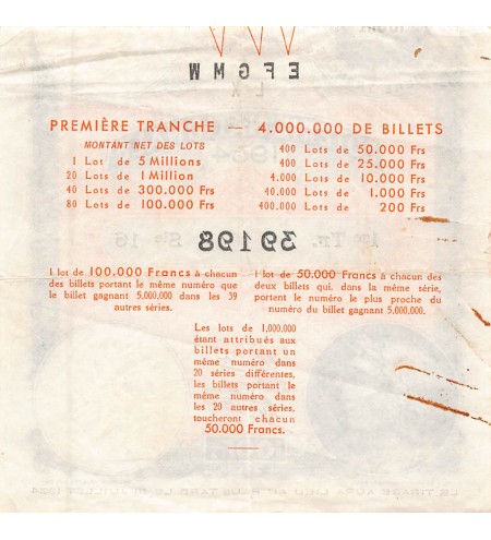 Billet de Loterie Nationale, 100 FRANCS 31 Juillet 1934