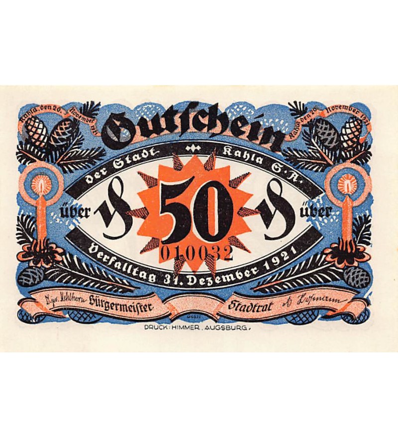ALLEMAGNE, KAHLA - 50 PFENNIG 1921