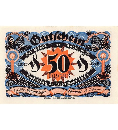 ALLEMAGNE, KAHLA - 50 PFENNIG 1921