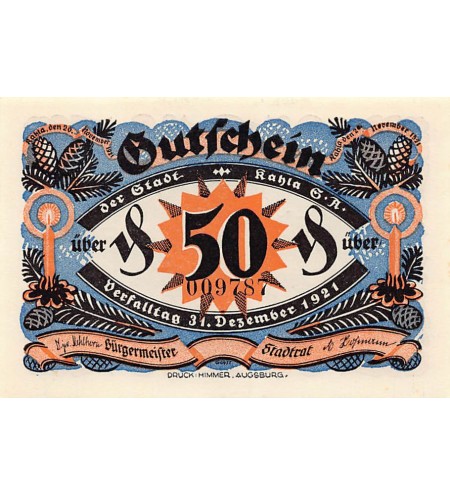 ALLEMAGNE, KAHLA - 50 PFENNIG 1921