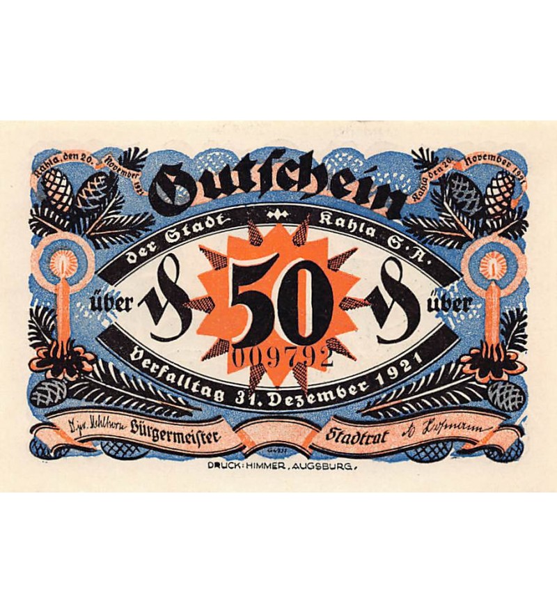 ALLEMAGNE, KAHLA - 50 PFENNIG 1921