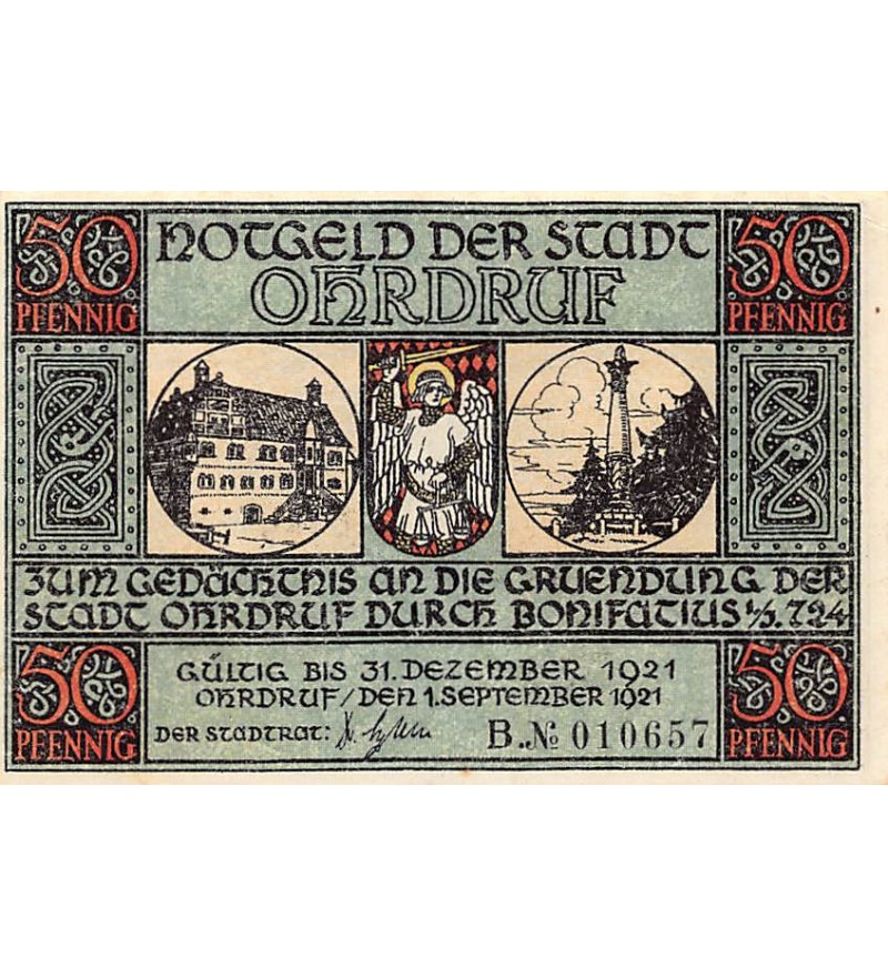 ALLEMAGNE, OHRDRUF - 50 PFENNIG 1921