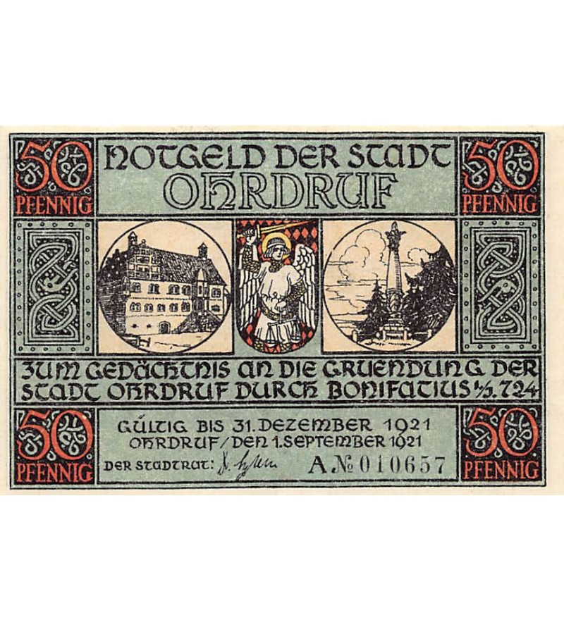 ALLEMAGNE, OHRDRUF - 50 PFENNIG 1921