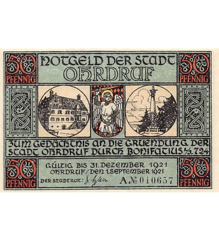ALLEMAGNE, OHRDRUF - 50 PFENNIG 1921