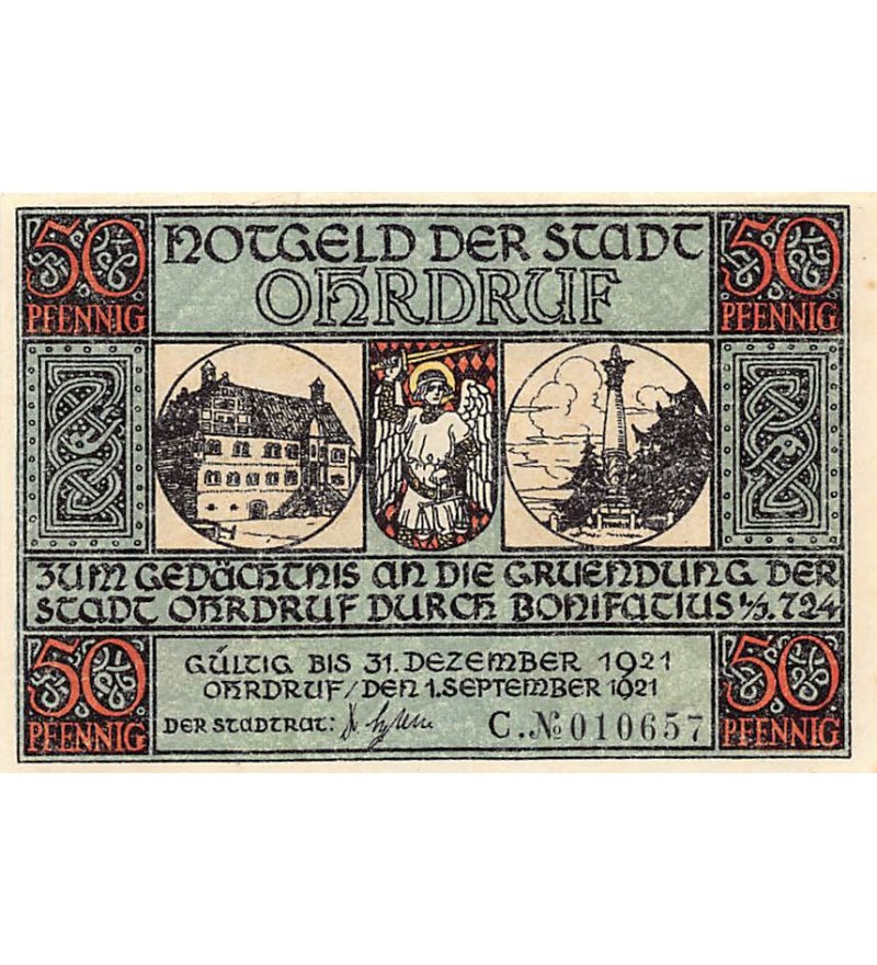 ALLEMAGNE, OHRDRUF - 50 PFENNIG 1921