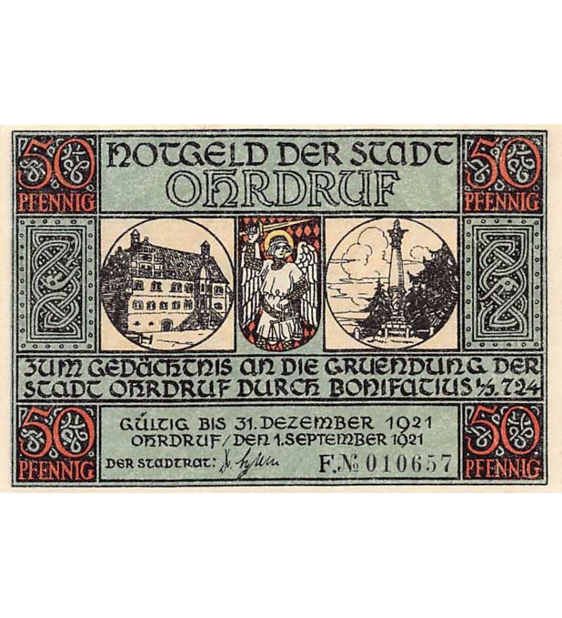 ALLEMAGNE, OHRDRUF - 50 PFENNIG 1921