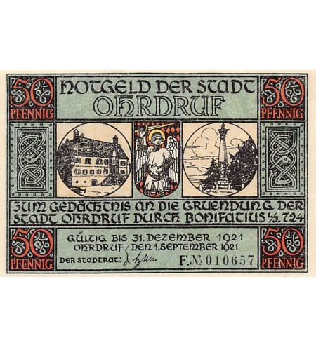 ALLEMAGNE, OHRDRUF - 50 PFENNIG 1921