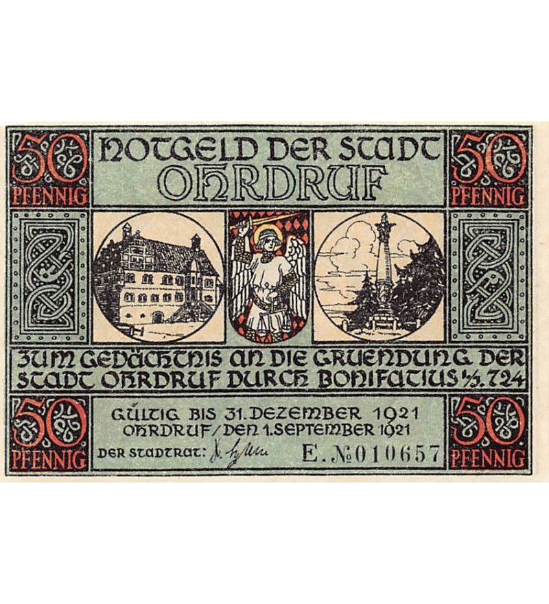 ALLEMAGNE, OHRDRUF - 50 PFENNIG 1921