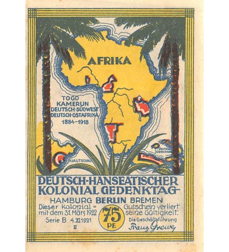 ALLEMAGNE, HAMBURG, BERLIN BREMEN - 75 PFENNIG 1921