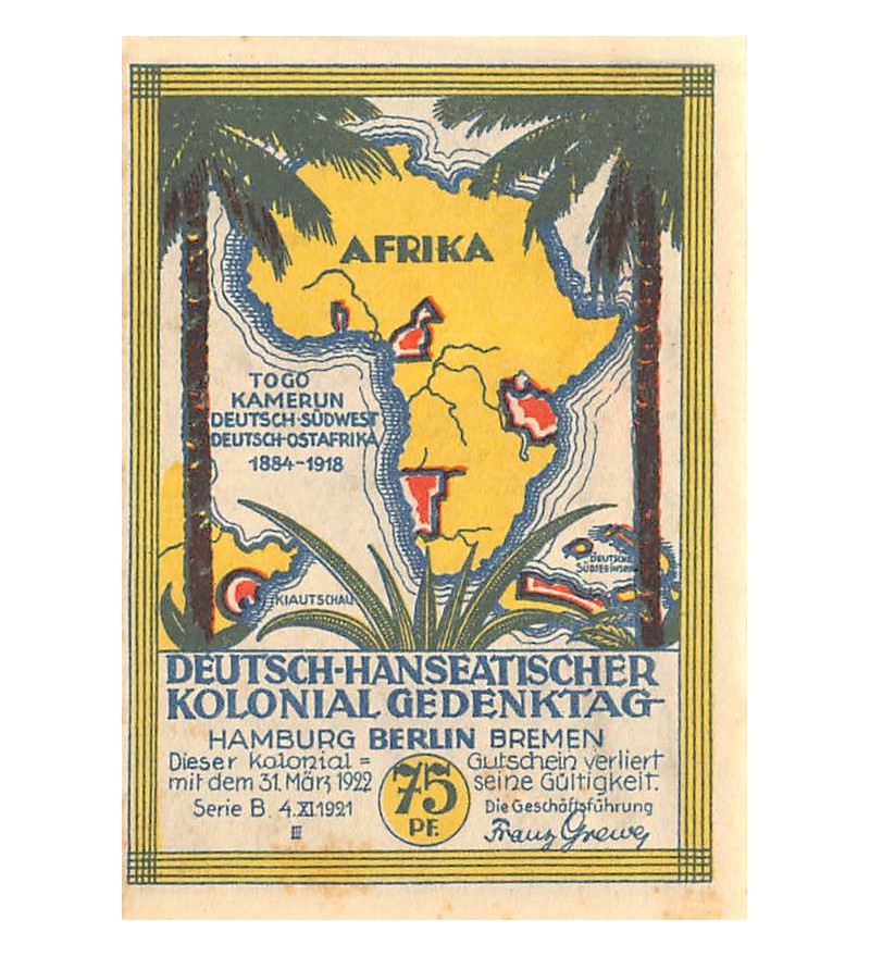 ALLEMAGNE, HAMBURG, BERLIN BREMEN - 75 PFENNIG 1921