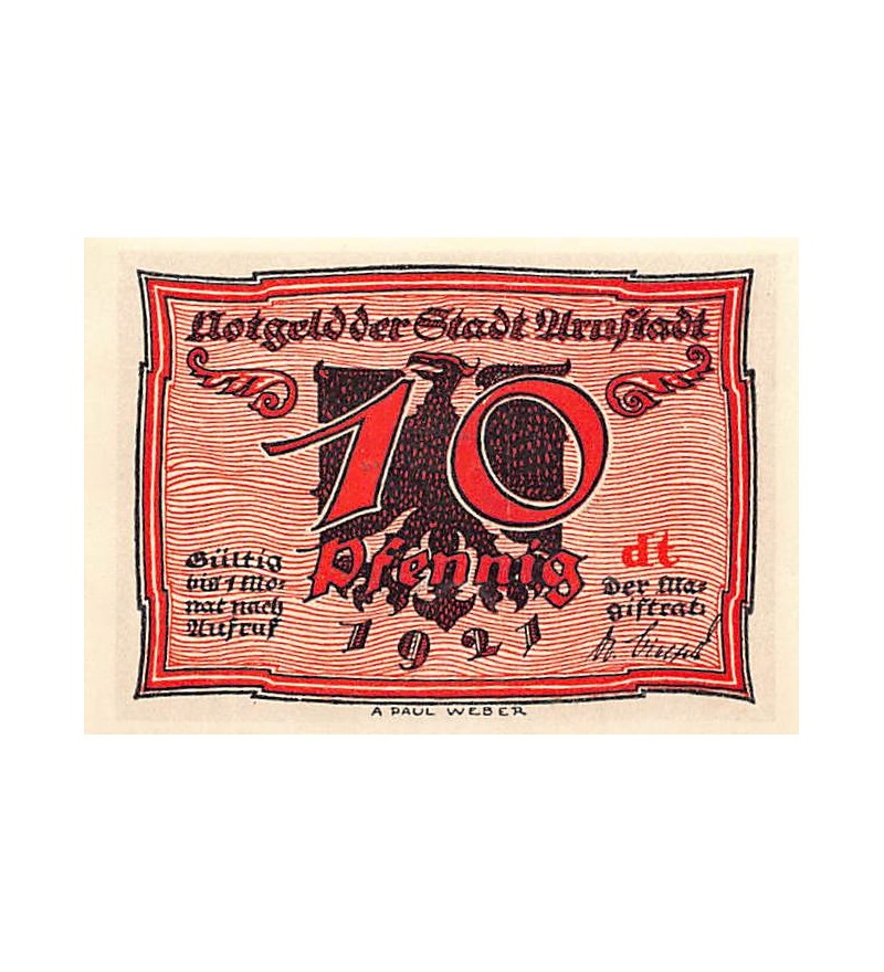 ALLEMAGNE, ARNSTADT - 10 PFENNIG 1921