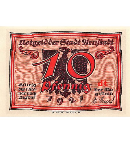 ALLEMAGNE, ARNSTADT - 10 PFENNIG 1921