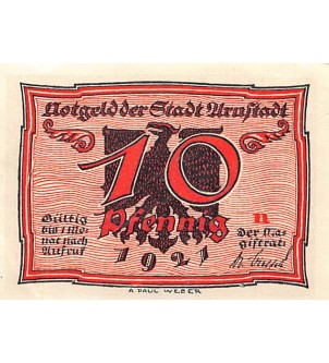 ALLEMAGNE, ARNSTADT - 10 PFENNIG 1921 2