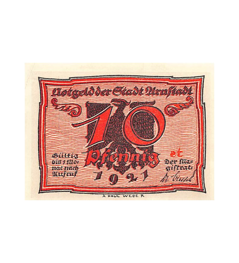 ALLEMAGNE, ARNSTADT - 10 PFENNIG 1921