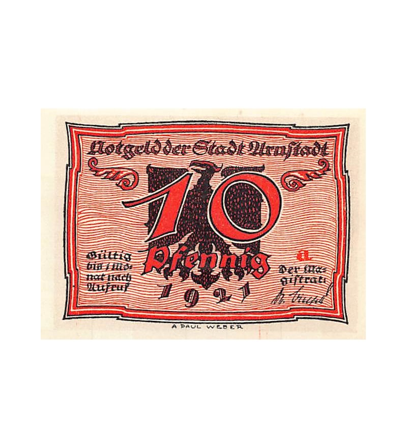ALLEMAGNE, ARNSTADT - 10 PFENNIG 1921