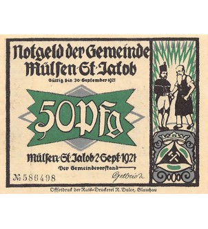 ALLEMAGNE, MüLSEN St. JACOB - 50 PFENNIG 1921 2