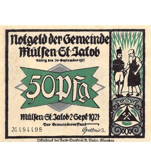 ALLEMAGNE, MüLSEN St. JACOB - 50 PFENNIG 1921 2