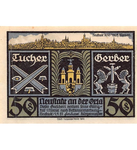 ALLEMAGNE, NEUSTADT - 50 PFENNIG 1921