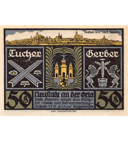 ALLEMAGNE, NEUSTADT - 50 PFENNIG 1921